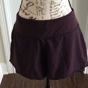 2 for $12 Marika Plum burgundy running shorts with liner Sz L